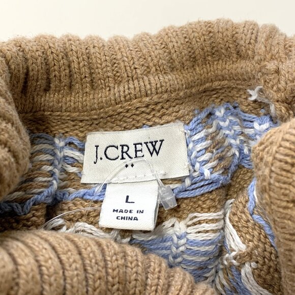 J.Crew Sweater Women Brown Long Sleeves Size L Turtle Neck Diamond Bead Accents - Picture 10 of 12